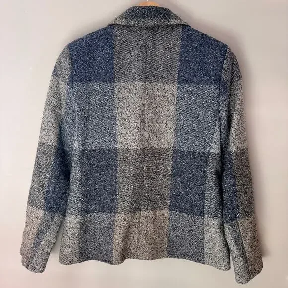 Avoca Ireland Gray Wool Plaid Check Jacket - Picture 7 of 7